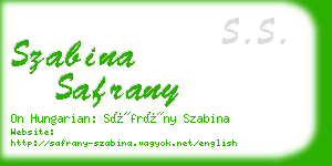 szabina safrany business card